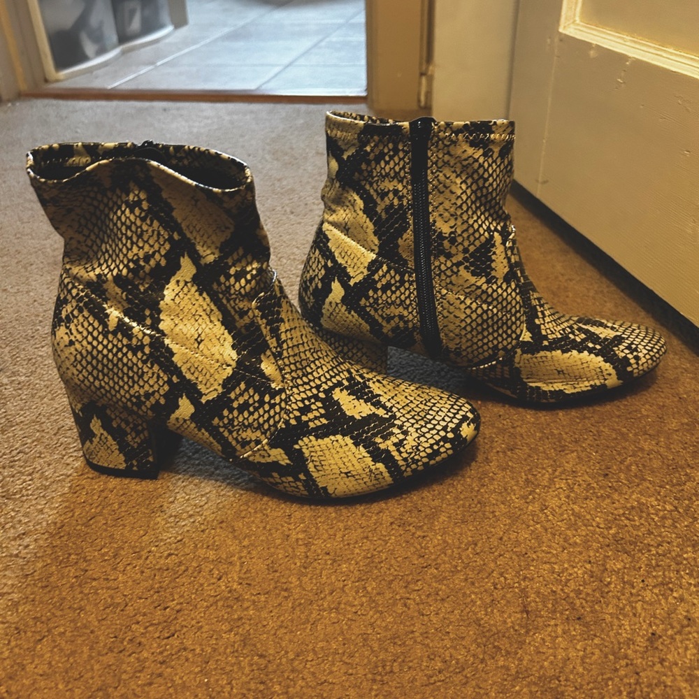 Snake print boots